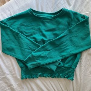 Semi-cropped Green Sweater